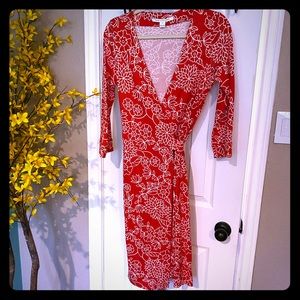 DVF New Julian Two wrap floral dress 8 VEUC